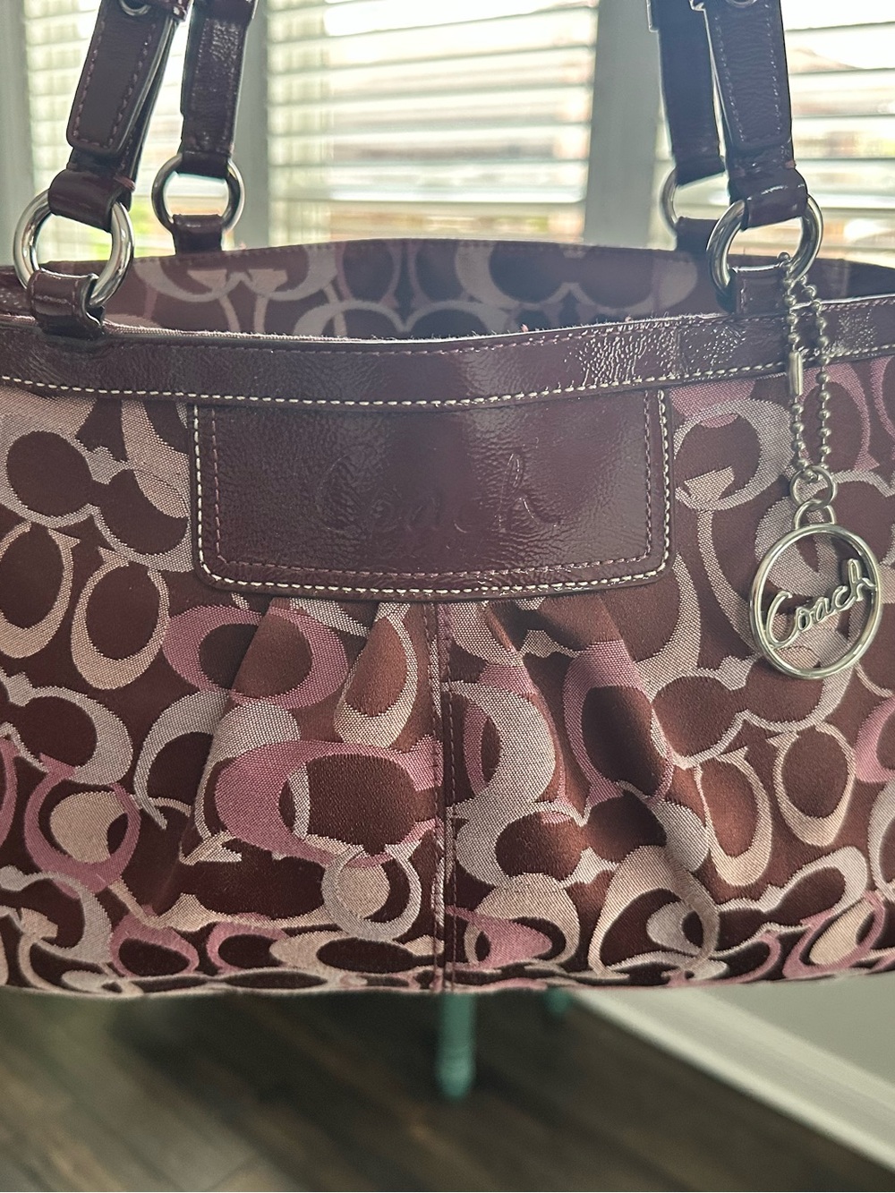 Coach Brown and Pink Shoulder Bag